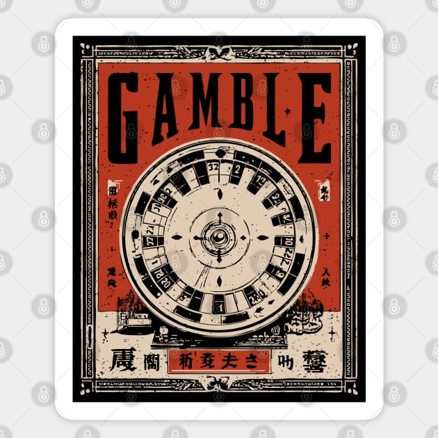 Casino Gamble Poster - Vintage Luck and Risk Artwork Magnet by TuncGK
